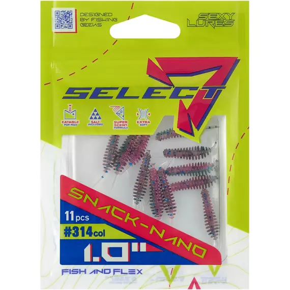 Силікон Select Snack Nano 1" #314 (11шт/уп), Довжина силікону: 1" (2.54 см), Колір силікону: 314, фото , изображение 2
